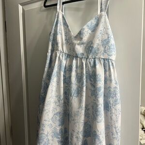 Floral Blue and White Dress